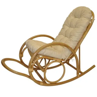 Rattani Schaukelstuhl Rattan Schaukelstuhl Jenaira, Relexsessel Fb. honig, Inkl. hochwertigen Polster, viele Farben zur Wahl beige
