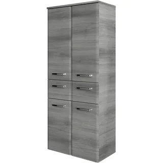 Saphir Quickset Badschrank 60 x 141 x 33 cm Grau