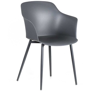 daslagerhaus living Stuhl italienischer Designchair Blanchet mit Armlehne du grau