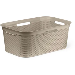 Rotho Wäschekorb Brisen, Cappuccino, Kunststoff, 41 L, 39.6x23.2x59.6 cm, Reach, DIN EN ISO 14001, DIN EN ISO 9001, Ordnen & Aufbewahren, Wäschekörbe & Tonnen