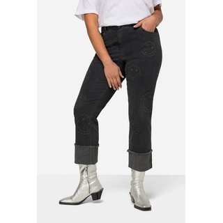 Angel of Style Regular-fit-Jeans Jeans Smiley-Muster Ziersteine 5-Pocket grau 44