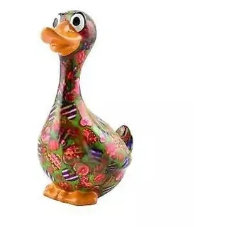 Pomme Pidou Spardose Gans Gaston Grösse M Lila-Grün mit Herzen (D)