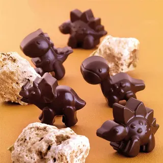 Silicon-süßigkeits-dinosaurier-form, Dinosaurier-schokoladen-form Mit Tropf-eiswürfel-schale Für Kinder-dinosaurier-geburtstagsfeier-backform, Kuchendekoration
