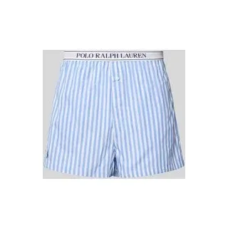 Pyjama-Shorts mit elastischem Logo-Bund, Hellblau, XL