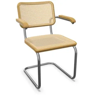 Thonet Stuhl Freischwinger Eiche / Gestell chrom