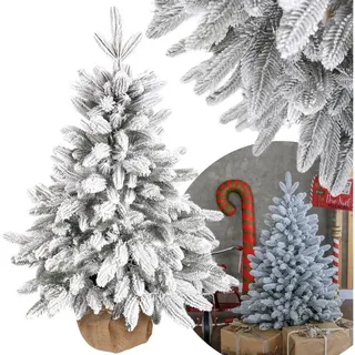Sarcia.eu Künstlicher Weihnachtsbaum Weihnachtsbaum Skandinavische Fichte, schnee, dicht, Topf 80 cm