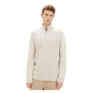 Tom Tailor Herren Stehkragen Pullover NEPS STRUCTURED Regular Fit Vintage Beige Multicolor Neps 34148 XXL