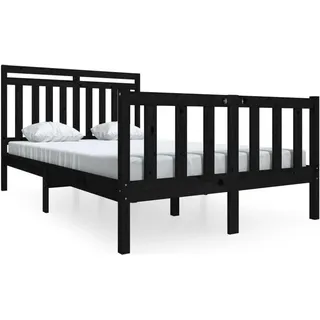 vidaXL Massivholzbett 200 x 200 cm Schwarz