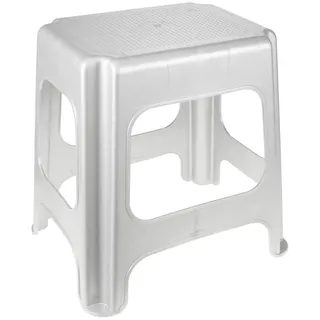 OK. Maxi-Hocker Kunststoff 41 x 43 x 34 cm Silber