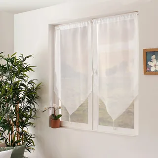 Enjoy Home, 1 Paar Scheibengardinen mit Spitze, Polyester, 60 x 120 cm, weiß, Kollektion sandgestrahlt, fertig zum Aufhängen, waschbar bei 30 °C, für alle Räume, Heimtextilien, Vorhänge