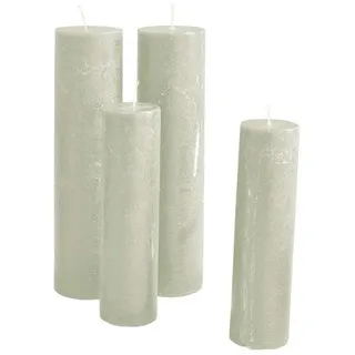 Mirabeau Stumpenkerze Kerze 4er Set Avinal salbei (4er Set, 4er Set) grün