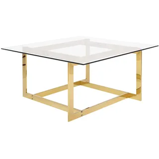 Beliani Couchtisch - Edelstahl gold Glas, 80x40x80 cm