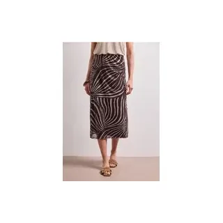 Street One Midi-Rock aus Mesh mit Print - Rot