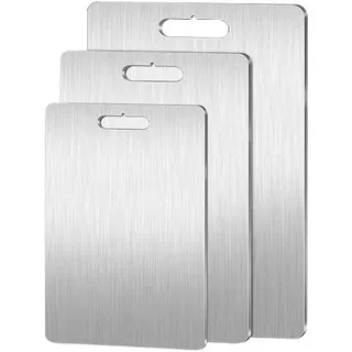 Titan-Schneidebretter – Schneidebretter aus 100 % reinem Titan für die Küche – innovative Hygiene und Haltbarkeit, spülmaschinenfest, ideal für verschiedene Kochaufgaben (35,6 x 25,4 cm)