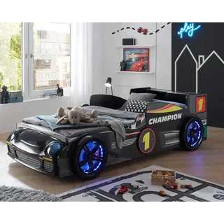 Möbel Akut Autobett Rinum Schwarz Hochglanz 90x200 cm - schwarz
