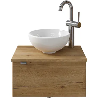 Saphir »Serie 6915 Waschschale mit Unterschrank für Gästebad, Gäste WC«, 51 cm breit, 1 Tür, Waschtischplatte, kleine Bäder, ohne Armatur
