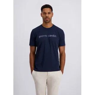 Pierre Cardin Print-Shirt (1-tlg) mit Logo-Print blau M (50)
