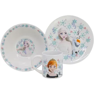 Stor Set aus Keramik (Teller, Schüssel, Tasse) in Geschenkbox, 3 Stück Frozen