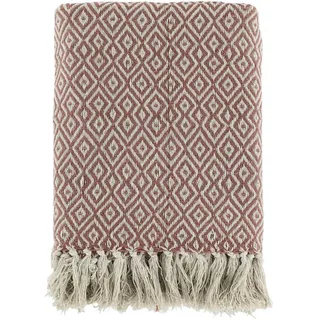 Chic Antique Plaid Decke 130 x 180 cm Rosa