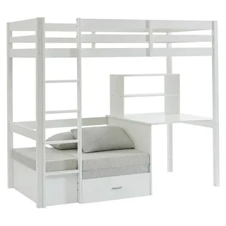 vente-unique Hochbett GOLIATH III 90 x 200 cm Kiefer massiv weiß