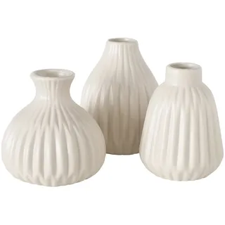 Boltze Vase Esko 3er-Set, Creme