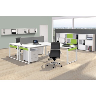 FRESH Büromöbel Set, 1 Doppelarbeitsplatz, 400x450cm