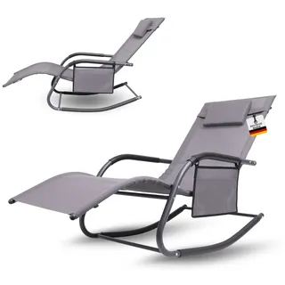 Albatros Premium Gartenliege C-Form 100 x 54 x 0 cm Grau
