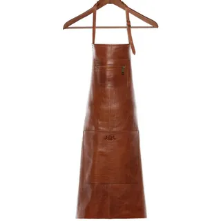 SID & VAIN Grillschürze echt Leder specials groß hell-crunchy-tan, Kochschürze echt Leder Unisex, Lederschürze BBQ, Schürze braun braun