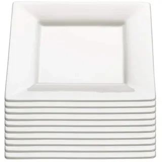 10er SET Maxwell & Williams Teller 18,5 cm SQUARE eckig, mit Rand, Porzellan, AA0921