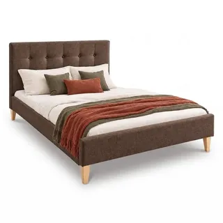 Homestyle4u Polsterbett 140 x 200 cm Braun
