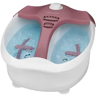 ProfiCare PC-FM 3027 Fußmassagegerät, beheizte Fußauflage, intensiver Whirpool-Effekt, 4-Stufenschalter, Anwendung mit und ohne Wasser möglich, weiß-rot