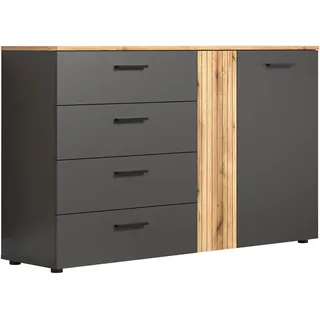 trendteam Esteban 139 x 86 x 38 cm Anthrazit / Eiche