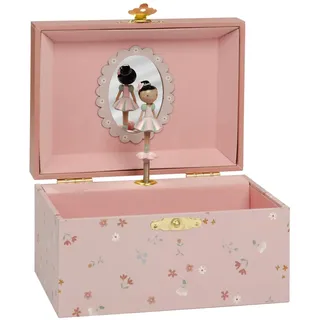 Little Dutch Schmuckkästchen mit Spieluhr und drehender Ballerina für Mädchen rosa mit Blumen-Motiv Schmuckschatulle Musik - Little pink Flowers