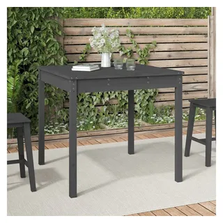 furnicato Gartentisch Massivholz 82,5 x 82,5 x 76 cm Grau (1-St), Stabiler Outdoor-Tisch mit rustikaler Optik für deinen Balkon grau 82.5 cm x 76 cm x 82.5 cm