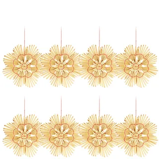 com-four® 8X Strohsterne im Mix-Set - Christbaum-Schmuck - Stroh-Anhänger für den Weihnachtsbaum - natürlicher Christbaum-Behang - Weihnachtsdekoration - Ø 15cm