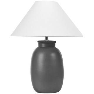 BELIANI Tischlampe Schwarz Keramik 53 cm weißer Lampenschirm handgefertigt Nachttisch Wohnzimmer Schlafzimmer Beleuchtung
