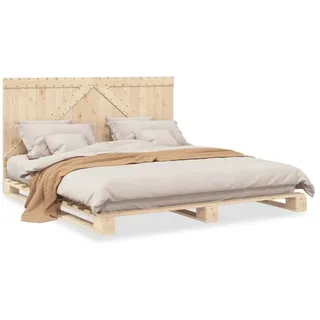 vidaXL Massivholzbett 200 x 200 cm beige