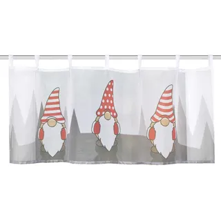 HOME WOHNIDEEN IMPALO Scheibengardine Schlaufen 120 x 45 cm Rot 1 St