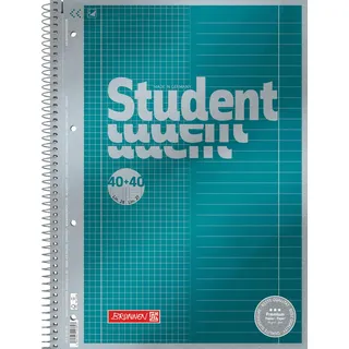 Brunnen Collegeblock Student Duo A4 kariert/liniert Weiß/Petrol