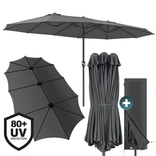 Kingsleeve Doppelsonnenschirm Anthrazit UV-Schutz 80+