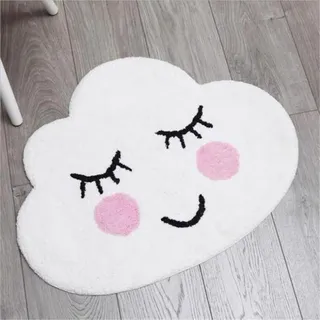CULASIGN Kinderteppich Teppich Babyteppich Baumwolle Wolke Wolkenform für das Kinderzimmer (Schüchterne Wolke,40X60cm)