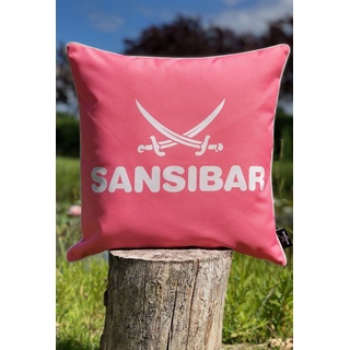Sansibar Sylt Dekokissen Outdoor Kissen Sansibar (1 Stück), Logodruck, 45x45 cm, Kissenfüllung, Outdoor geeignet, wasser- und schmutzabweisend rosa