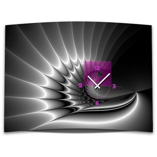 dixtime Wanduhr Wanduhr XXL 3D Optik Dixtime modern pink schwarz 50x70 cm leises Uhrwe (Einzigartige 3D-Optik aus 4mm Alu-Dibond) schwarz