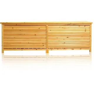 Melko Auflagenbox Kissenbox Gartenbox Gartentruhe aus Holz mit klappbarem Deckel, regenfest, 170 x 50 x 58 cm