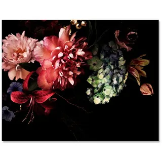 wandmotiv24 Leinwandbild Vintage, Blumen, Vintage (1 St), Wandbild, Wanddeko, Leinwandbilder in versch. Größen rosa 120 cm x 90 cm x 1.8 cm