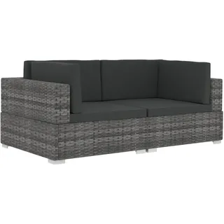 vidaXL Ecksofas 2 Stk. mit Auflagen grau