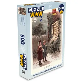 MuchoWow Puzzle Porträt Weihnachten - Winter - Vintage, 500 Puzzleteile, Foto-Puzzle, Bilderrätsel, Puzzlespiele, Spielzeug 34 cm x 48 cm x 2 cm | Hochformat