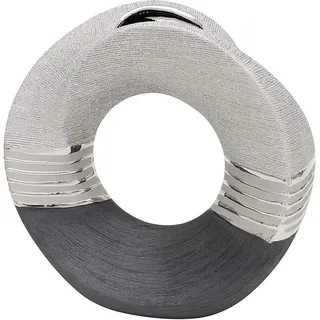 Dekohelden24 Dekovase Silber 23 cm