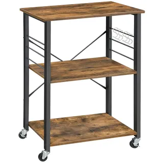 VASAGLE Servierwagen braun, schwarz 60,0 x 40,0 x 89,0 cm