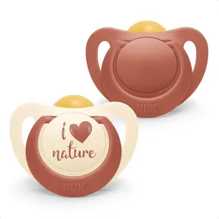 NUK Schnuller NUK for Nature Baby-Nachhaltige Gummischnuller Latex rot 6-18